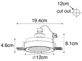 Moderne inbouwspot zwart GU10 AR70 rond trimless - Oneon Honey Modern GU10 Binnenverlichting Lamp