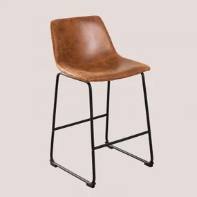 Ody Style Hoge Kruk Bekleed Met Kunstleer Kameel Vintage & ↑65 Cm - Sklum