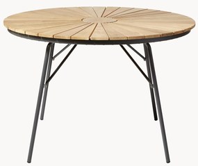 Ronde tuintafel Ellen met teakhouten tafelblad, in verschillende formaten