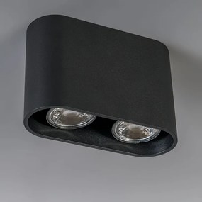 Moderne opbouwspot zwart 2-lichts GU10 50mm - Ronda