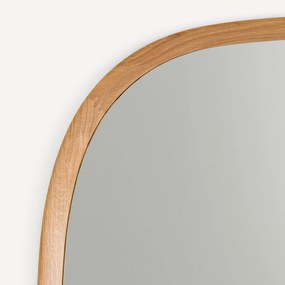 Organische spiegel, massief eikenhout en MDF, H80cm, Orion