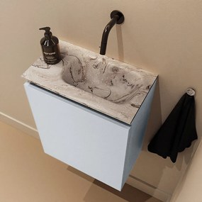 Mondiaz Ture DLux toiletmeubel 40cm clay met wastafel glace rechts zonder kraangat