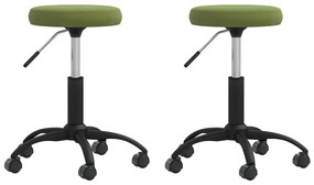 vidaXL Eetkamerstoelen 2 st fluweel lichtgroen