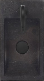Saqu Nature Collection fonteinset met mat zwarte kraan links natuursteen