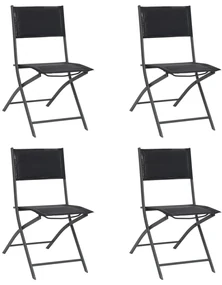 vidaXL Tuinstoelen inklapbaar 4 st staal en textileen