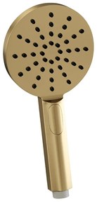 Brauer Gold Edition thermostatische inbouw regendouche met 3 standen handdouche, gebogen muurarm, glijstang en hoofddouche 30cm set 70 messing geborsteld PVD