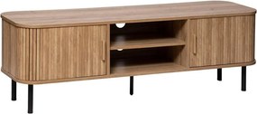 Atmosphera Colva TV-Meubel - 2 Schuifdeuren - Houtlook & Zwart - 140 x 40 x 53 cm