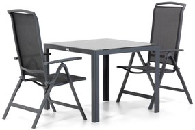 Tuinset 2 personen 90 cm Aluminium/textileen Grijs Lifestyle Garden Furniture Tirana/Mondello