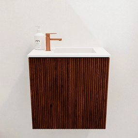 Mondiaz Joya 40cm toiletmeubel ruby met wastafel faye rechts 1 kraangat talc