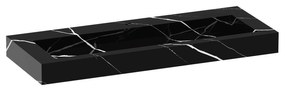 Sanituba Nature badmeubel 120cm sahara  met wastafel Artificial Marble Nero Marquina enkele wasbak 1 kraangat