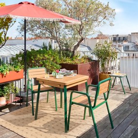 Set van 2 krukken van acacia en metaal, Jaja