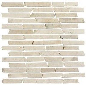 Terre d'Azur White flat mozaiek stroken 30x30