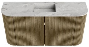 Mondiaz Joya DLux 85cm toiletmeubel ronding links/rechts dusk met wastafel faye midden zonder kraangat glace