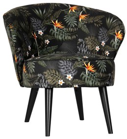 Woood Bo Gebloemde Fauteuil Fluweel