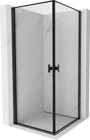 Mexen Mist-B Duo draaideur douchecabine 80 x 80 cm, zwarte lijst, zwart - 8A2-080L-080P-70-70