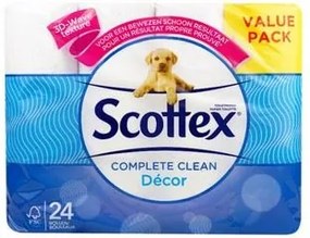 Scottex Complete Clean Décor 2-laags toiletpapier - 24 rollen wc-papier