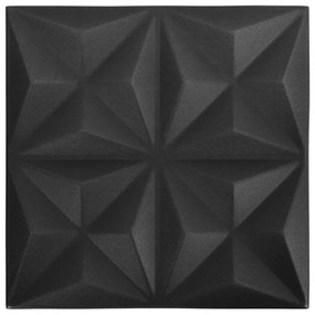 vidaXL 48 st Wandpanelen 3D 12 m² 50x50 cm origamizwart