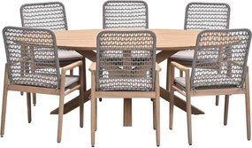Garden Impressions Luando tuinset 7-delig - Tamako tuintafel ovaal 220x115 cm