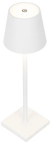 Buiten tafellamp wit incl. LED met touch dimmer oplaadbaar - Janet