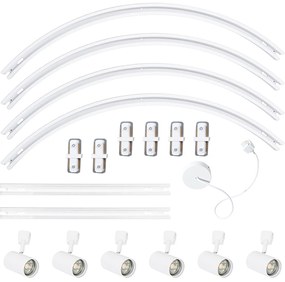 Modern railsysteem met 6 Spot / Opbouwspot / Plafondspots wit 1-fase ovaal 100cm - Iconic Jeana GU10 Binnenverlichting Lamp
