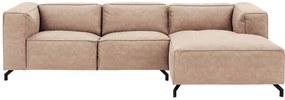 Goossens Bank Calvin beige, micro leer, 2,5-zits, modern design