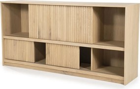 Eiken Dressoir Met Schuifdeuren Naturel - 180x42x90cm.