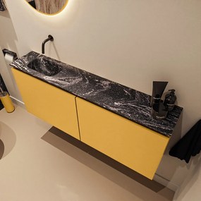 Mondiaz Ture DLux toiletmeubel 120cm ocher met wastafel lava links zonder kraangat