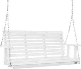 VEVOR Cederhouten veranda schommel, 1370x710x600mm, patio schommel voor tuin en terras, verbeterde draagkracht van ca. 400 kg, robuuste schommelstoelbank met ophangkettingen voor buitengebruik, wit