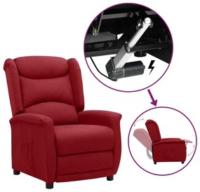 vidaXL Sta-opstoel verstelbaar stof wijnrood