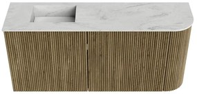 Mondiaz Joya DLux 90cm toiletmeubel ronding rechts dusk met wastafel faye links 1 kraangat opalo