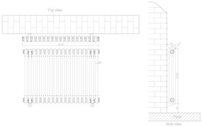 Eastbrook Rivassa 2 koloms radiator 85x60cm staal 1133W zwart mat