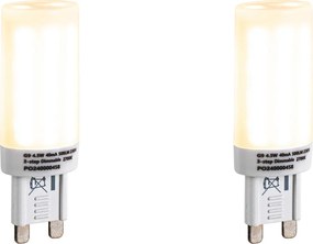 Set van 2 G9 3-staps dimbare LED lampen opaal 4.5W 500 lm 2700K