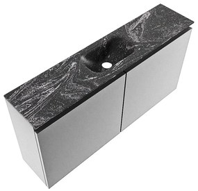 Mondiaz Ture DLux toiletmeubel 100cm plata met wastafel lava midden zonder kraangat