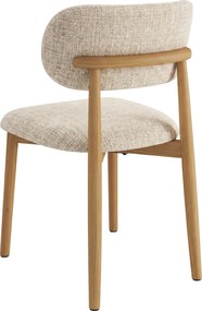 AVLO Beige (stof Juto 4)/gelakt eiken frame – HOUTEN STOEL VOOR WOONKAMER, EETKAMER, KEUKEN RETRO