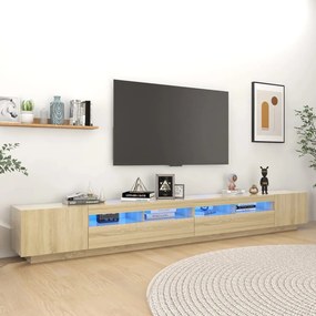 vidaXL Tv-meubel met LED-verlichting 300x35x40 cm sonoma eikenkleurig