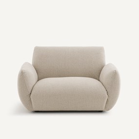 Fauteuil in structuurviscose en linnen, SPOGANO