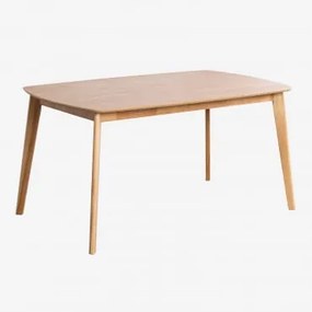 Rectangulaire Eettafel 150x90 Cm In Elba Hout Natuurlijk Hout - Sklum