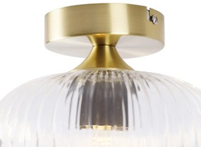 Smart plafondlamp met dimmer messing incl. Wifi A60 - Karel Art Deco E27 rond Binnenverlichting Lamp