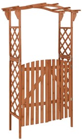 vidaXL Pergola met poort 116x40x204 cm massief vurenhout