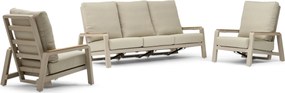 Stoel en Bank Loungeset 5 personen Aluminium Zand/Beige  Osmen Manly