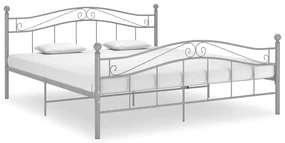 vidaXL Bedframe metaal grijs 180x200 cm