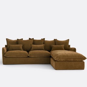 Hoekbank rechts, met afneembare hoes, 4-zits, in gemêleerd polyester, ODNA