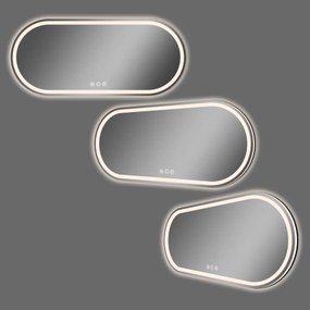 Saniclear Triova ovale spiegel 160x70cm met verwarming, directe en indirecte verlichting