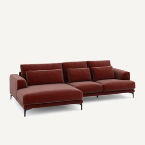 XL hoekbank links in fluweel, MARSILE