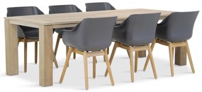 Tuinset 6 personen 240 cm Kunststof Grijs Hartman Sophie