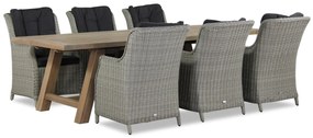 Tuinset 6 personen 260 cm Wicker Grijs Garden Collections Buckingham/Lazio