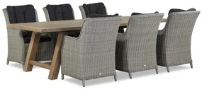 Tuinset 6 personen 260 cm Wicker Grijs Garden Collections Buckingham/Lazio