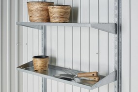 Biohort metalen tuinkast 155x83 cm. met bodemprofiel - Donkergrijs Metallic