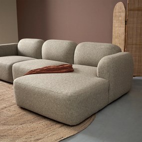 Moderne Hoekbank Rechts Taupe Stof