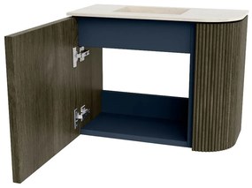 Mondiaz Joya DLux 50cm toiletmeubel ronding rechts shadow met wastafel faye links zonder kraangat meli